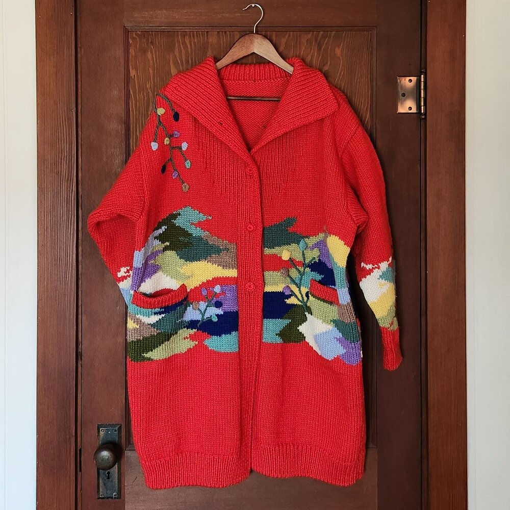 Vintage Dobrila Style Red Embroidered Sweater